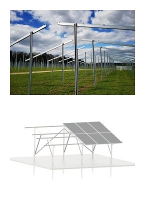 Anbau von Solarsystemen aus Stahl mit C-Kanal an der Erde